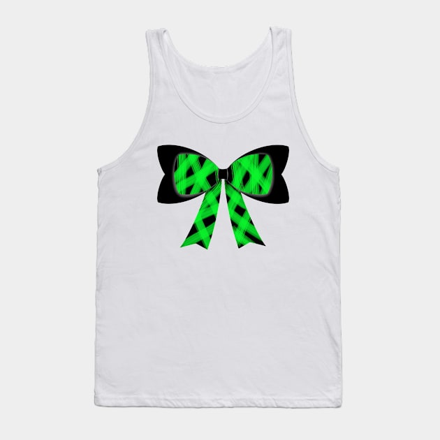 Bright green streak bow Tank Top by tothemoons